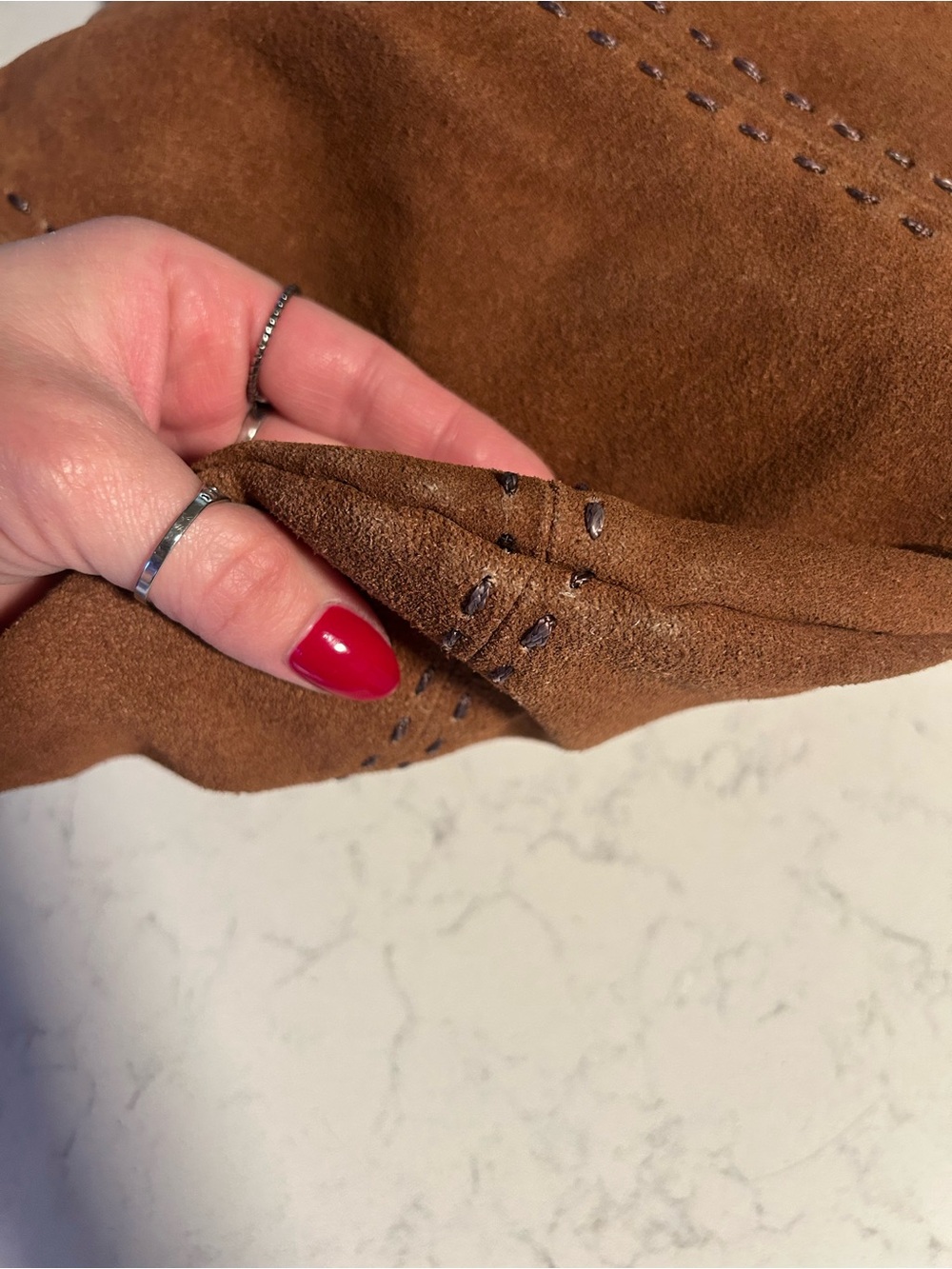 Free People Skadi Suede Scrunch
Tote Hobo Shoulder Bag-Strawberry Charm & Scarf - Picture 15 of 16